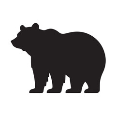 bear silhouettes vector, set of animals Brown grizzl Black vector