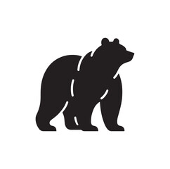 bear silhouettes vector, set of animals Brown grizzl Black vector