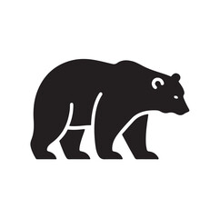 bear silhouettes vector, set of animals Brown grizzl Black vector