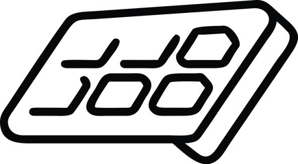 Vector art of a simple line art illustration of a keyboard isolated on white background