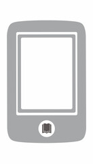 E-reader device with blank screen in minimalist gray design  