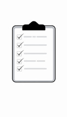 Blank checklist clipboard with completed checkmarks on paper  