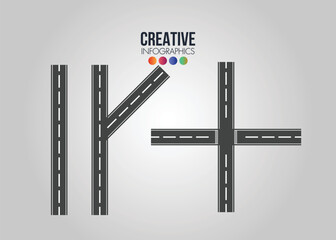 Vector Curved road with white lines 