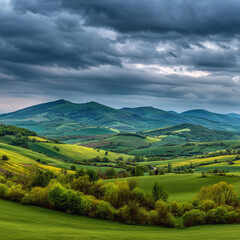 Obraz premium landscape with mountains and clouds