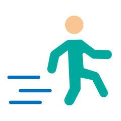 Running Vector Flat Icon Design