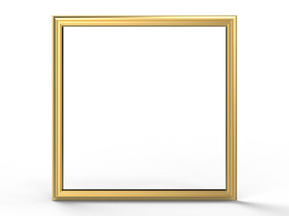 Elegant Gold Picture Frame Isolated on White Background -3D Mockup