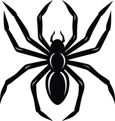 Intricate Black Spider Illustration Arachnid Art Design