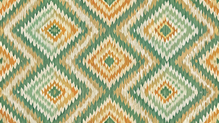 Rustic Ikat Diamond Seamless Pattern Southwest Boho Fabric Design Background