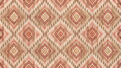 Rustic Ikat Diamond Seamless Pattern Southwest Boho Fabric Design Background