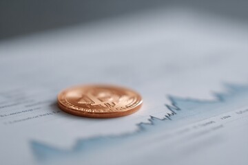 flat-lay of diversified investing tools family budget spreadsheet stock trade charts printed and bitcoin coin replica