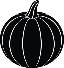 Autumn Harvest Black and White Pumpkin Illustration