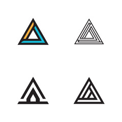 Triangle monoline logo design with bold lines for creative digital marketing agency