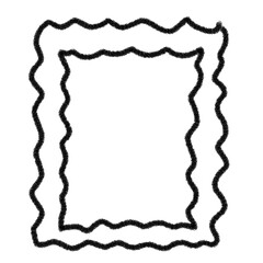 hand-drawn wavy frame for text, black charcoal outline