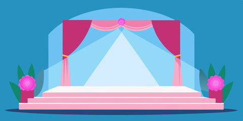 Colorful striped circus tent vector illustration on a white background for carnival entertainment and summer fun