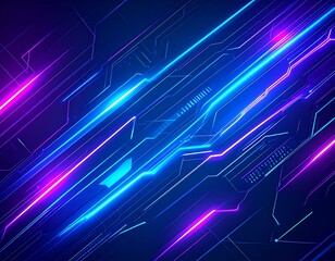 Dark Futuristic Tech Wallpaper with Neon Glow Lines