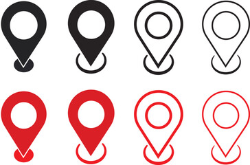 Map marker pointer icon set.symbol in flat style, Flat icon Location, Map pointer icon vector, Pin icons for map and navigation symbol,

