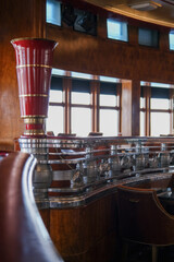 Cozy living room atmosphere inside cafe café coffee shop bar lounge bistro onboard luxury historic...