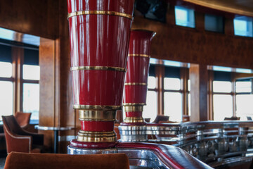 Cozy living room atmosphere inside cafe café coffee shop bar lounge bistro onboard luxury historic...