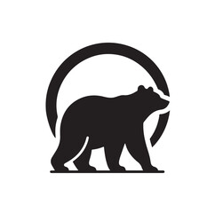 bear silhouettes vector, set of animals Brown grizzl Black vector