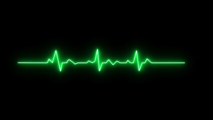 Abstract blue neon heartbeat signal icon illustration. Neon heartbeat signal and pulse rate signal...