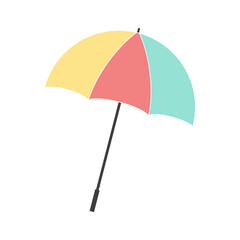 Colorful Umbrella Illustration, Isolated on White Background