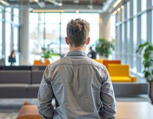 Flexible Workspace Solutions - Modern Employee Working in Collaborative Area