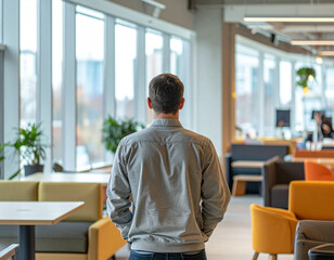 Flexible Workspace Solutions - Modern Employee Working in Collaborative Area