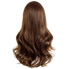 Naklejka premium Silky Brown Hair Wig Isolated on White