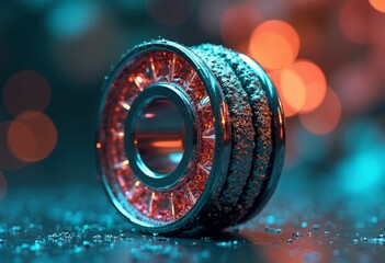 Close up of the golden red yo yo ball