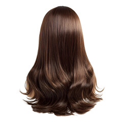 Naklejka premium Silky Brown Hair Wig Isolated on White