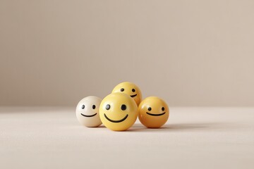 minimalistic illustration displaying diverse emoticons in unique styles for world emoji day