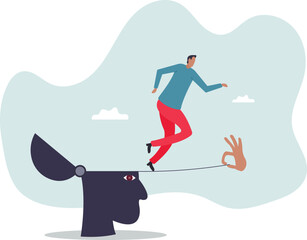 Challenge yourself, adversity or motivate self to overcome difficulty, practice or self development to be success .character for design.