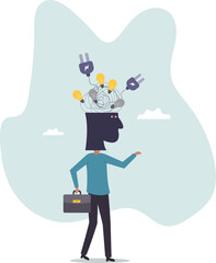 Overthinking, anxiety caused by thinking too much, lost in chaos decision, messed up process or confusion thought .character for design.