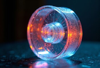Close up of transparent yo yo ball