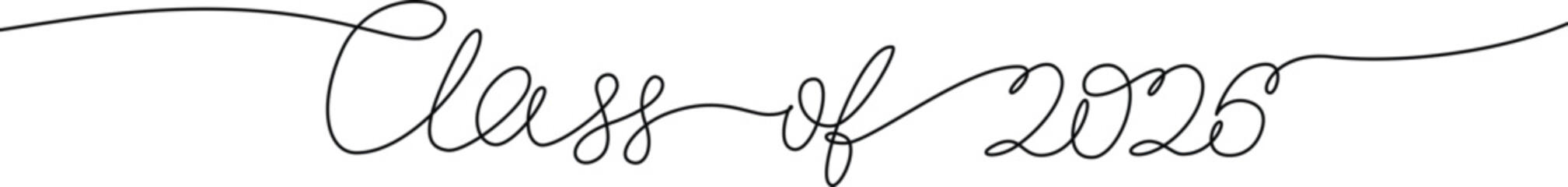 Calligraphic inscription Class of 2026 in one line