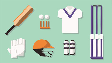 Illustration of a bicycle with helmet, vest, gloves, water bottle, and repair tools on a light green background