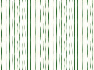 Asymmetric thin lines painted vertically forming minimalist stripes pattern in colors of olive green on off white background. Seamless vector pattern. Great for home decor, fabric, wallpaper, giftwrap