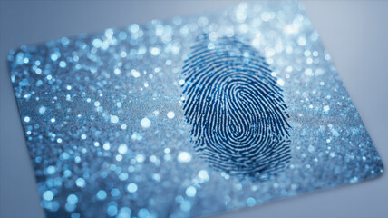 Office mousepad embedded with fingerprint, symbolizing digital ID and access control