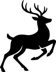 beautiful galloping deer silhouette.eps