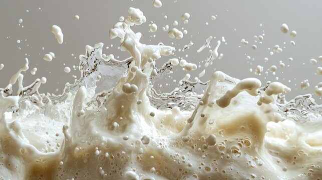 White liquid splashes powerfully upward