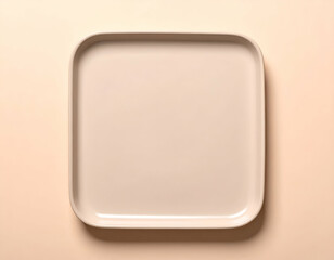 Elegant Square Ceramic Tray Soft Glow, Neutral Tones
