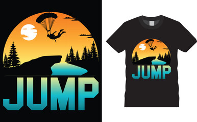 jump, Skydiving t shirt design template,
