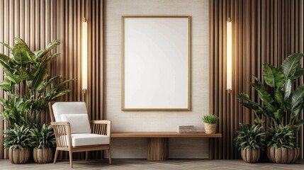 Empty frame in a modern, stylish interior.