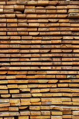 Stacked wooden planks at sawmill
