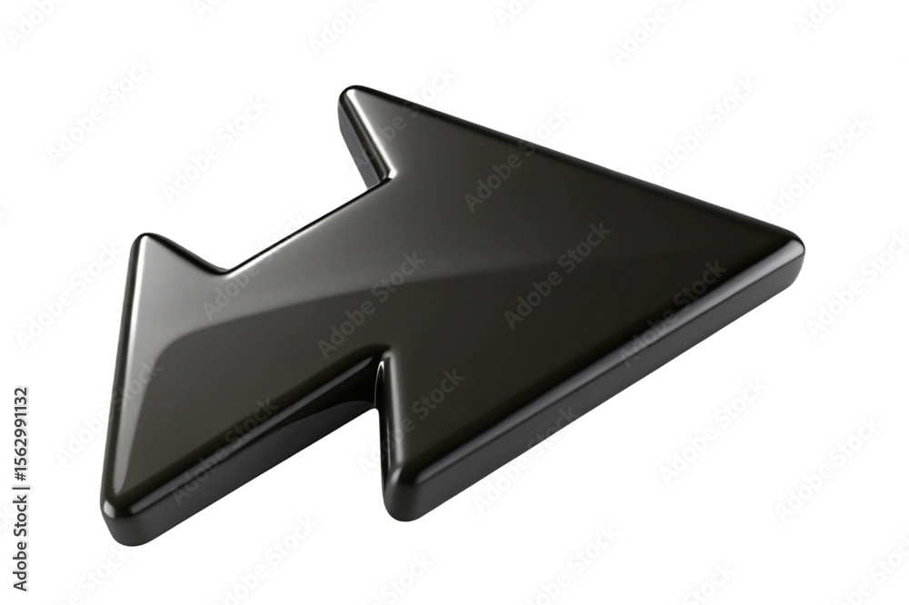 Fototapete glossy dark gray arrow cursor icon isolated on transparent background