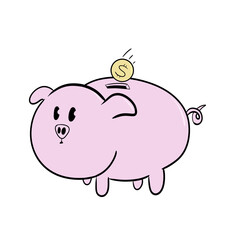 piggy bank business icon design illustration