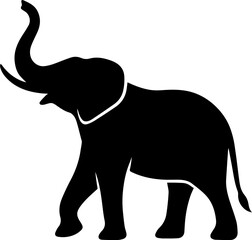 silhouette of grand elephant stomping.eps