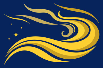 Abstract wave vector background with swirling blue and orange lines, a dynamic and colorful illustration perfect for modern designs