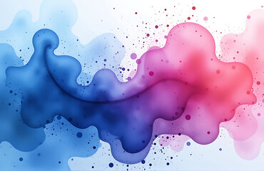 Obraz premium watercolor background blue purple pink hues fluid splash pattern perfect artistic web banners