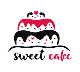 Sweet Tiered Love Wedding Cake Logo design